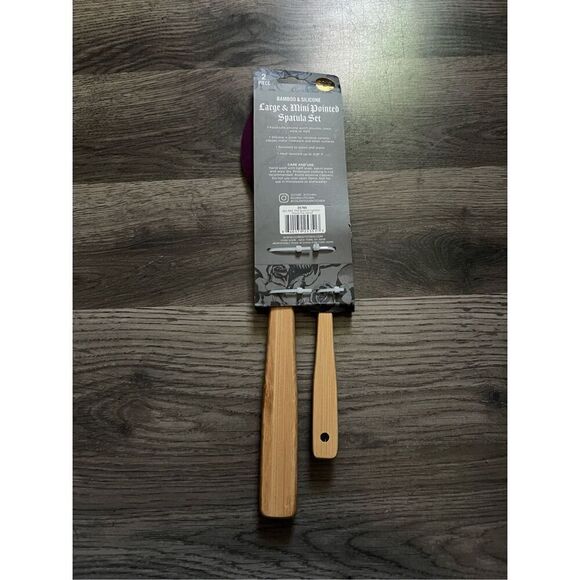 Core Kitchen Skull Bamboo And Silicone Large And Mini Pointed Spatula Set NEW - Picture 4 of 5